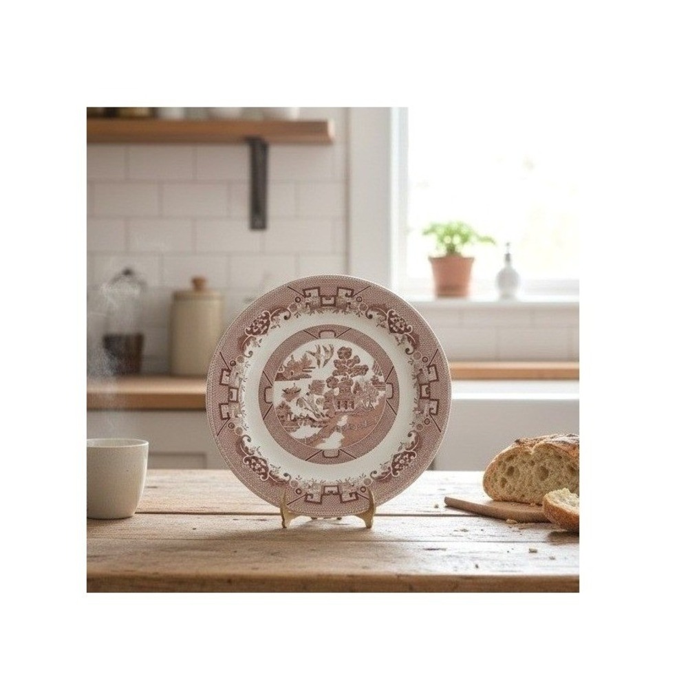 Shenango China Brown Willow Transferware Dinner Plate 10.5" Wall Display Decor